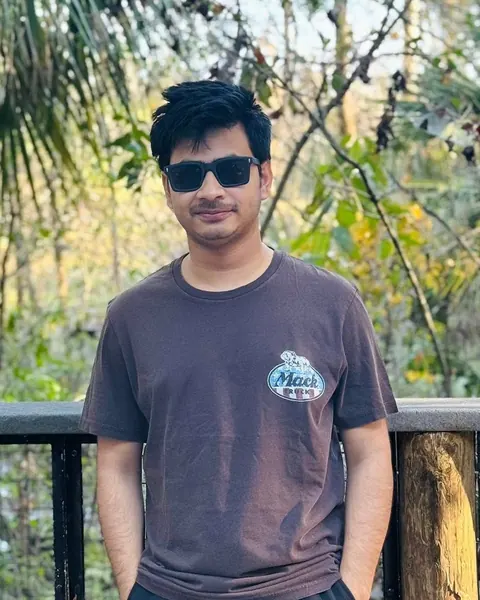 Naim Bin Hasan, freelance full-stack web developer, on a nature trail in Florida